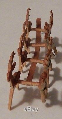 Tiny Cast Iron Metal Santa Sleigh 8 Reindeer Amazing Condition