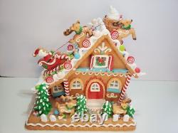 003 12sugarplum Dreams Christmas Gingerbread House Santa Sleigh Reindeer