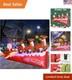 10ft Christmas Inflatable Santa Claus On Sleigh With 3 Reindeer, Blow Up Yard