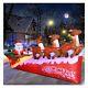 10ft Christmas Inflatable Santa Claus On Sleigh With 3 Reindeer Decorations B