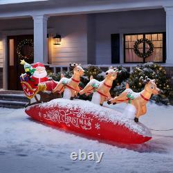 10FT Christmas Inflatables Santa Sleigh 2025 NEW LED Outdoor Decoration
