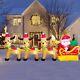 10ft Christmas Inflatables Santa Sleigh Reindeer Blow Up Built-in Led For Outdoo