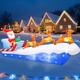 10ft Christmas Inflatables Santa Sleigh & Reindeer Led Lights Outdoor Yard Decor
