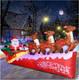 10ft Inflatable Santa Sleigh With 3 Reindeer & Led Lights For Yard Decor