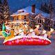 10ft Long Christmas Inflatables Santa Claus With Reindeer Sleigh Outdoor Deco