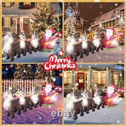 10FT Santa Sleigh & Reindeer Inflatable Yard Decor with LED Lights for Christmas