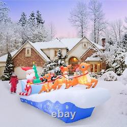 10FT Santa Sleigh with Reindeer Christmas Inflatables Outdoor Garden Yard Decor