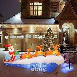 10FT Santa Sleigh with Reindeer Christmas Inflatables Outdoor Garden Yard Decor