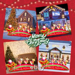 10Ft Giant Christmas Inflatables Santa Sleigh & Reindeer Outdoor Decorations, Bl