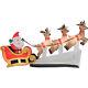 10ft Wide Santas Sleigh Airblown Inflatable With 3 Reindeer Lawn Yard Decoration