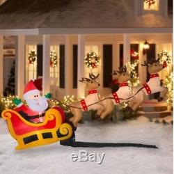 10.5FT Floating Santa Sleigh withReindeer's Christmas Inflatable Yard Decoration