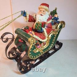 10.75 Santa with Sleigh & Reindeer Tabletop Centerpiece Figures Costco 700645