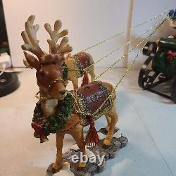 10.75 Santa with Sleigh & Reindeer Tabletop Centerpiece Figures Costco 700645