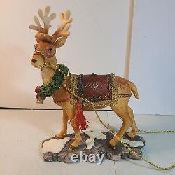 10.75 Santa with Sleigh & Reindeer Tabletop Centerpiece Figures Costco 700645