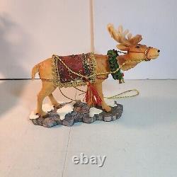 10.75 Santa with Sleigh & Reindeer Tabletop Centerpiece Figures Costco 700645