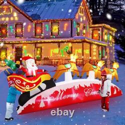 10 FT Christmas Inflatables, Santa Sleigh with Reindeer