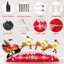 10 FT Christmas Inflatables, Santa Sleigh with Reindeer