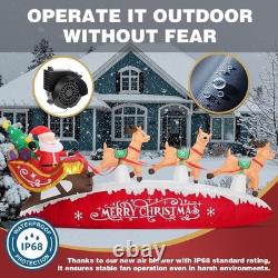 10 FT Lighted Santa Sleigh with Reindeer Inflatable for Festive Outdoor Cheer