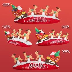 10 FT Lighted Santa Sleigh with Reindeer Inflatable for Festive Outdoor Cheer
