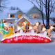 10 Ft Long Christmas Inflatable Santa Sleigh With 3 Reindeer Outdoor Decorations
