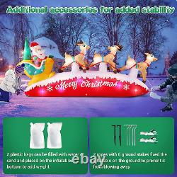 10 FT Long Christmas Inflatable Santa Sleigh with 3 Reindeer Outdoor Decorations