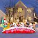 10 Ft Long Christmas Inflatables Decorations Santa Claus With Reindeer Sleigh