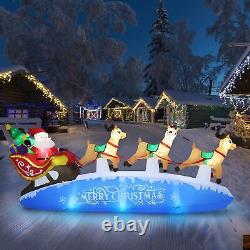 10 FT Santa Sleigh with Reindeer Christmas Inflatables Outdoor Decorations, C