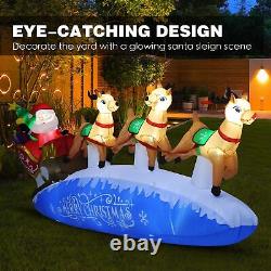 10 FT Santa Sleigh with Reindeer Christmas Inflatables Outdoor Decorations, C