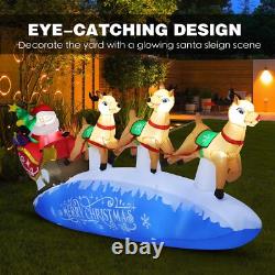 10 FT Santa Sleigh with Reindeer Christmas Inflatables Outdoor Decorations, C