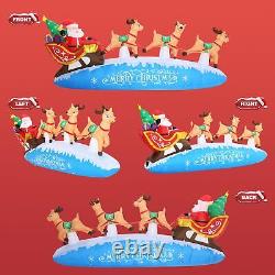 10 FT Santa Sleigh with Reindeer Christmas Inflatables Outdoor Decorations, C