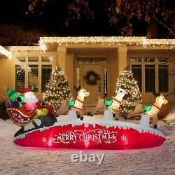 10 FT Santa Sleigh with Reindeer Christmas Inflatables Outdoor Decorations, Chri