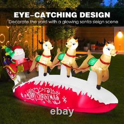 10 FT Santa Sleigh with Reindeer Christmas Inflatables Outdoor Decorations, Chri