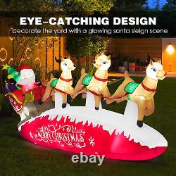 10 FT Santa Sleigh with Reindeer Christmas Inflatables Outdoor Decorations, Chri
