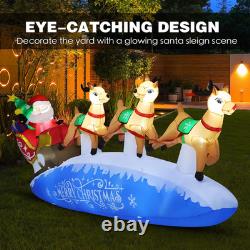 10 FT Santa Sleigh with Reindeer Christmas Inflatables Outdoor Decorations, Chri