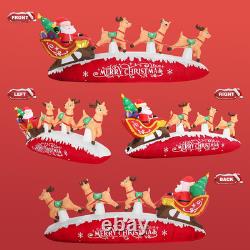 10 FT Santa Sleigh with Reindeer Christmas Inflatables Outdoor Decorations, Chri