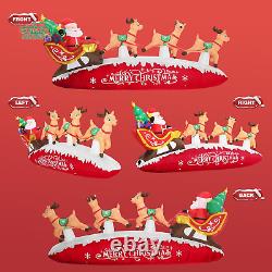 10 FT Santa Sleigh with Reindeer Christmas Inflatables Outdoor Decorations, Chri