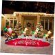 10 Ft Santa Sleigh With Reindeer Christmas Inflatables Outdoor Decorations, Red