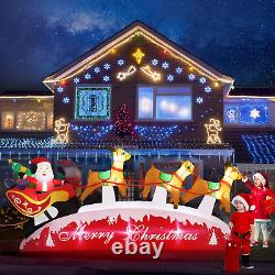10 FT Santa Sleigh with Reindeer Inflatable Christmas Yard Decoration