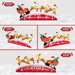10 FT Santa Sleigh with Reindeer Inflatable Christmas Yard Decoration