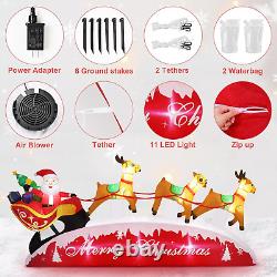 10 FT Santa Sleigh with Reindeer Inflatable Christmas Yard Decoration