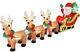10ft Inflatable Santa Claus Sleigh With Reindeer, Outdoor Christmas Decoratio
