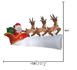 11 Foot Santa Sleigh with Reindeer