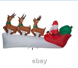 11 Foot Santa Sleigh with Reindeer