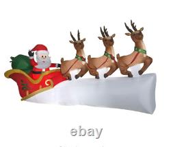 11 Foot Santa Sleigh with Reindeer