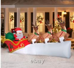 11 Foot Santa Sleigh with Reindeer