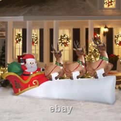 11 Foot Santa Sleigh with Reindeer