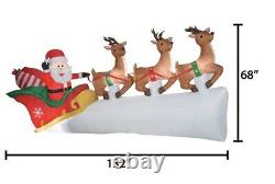 11 Foot Wide Santas Sleigh w Flying Reindeer Airblown Inflatable SHIPS TODAY