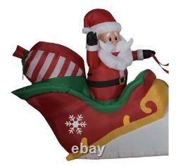 11 Foot Wide Santas Sleigh w Flying Reindeer Airblown Inflatable SHIPS TODAY