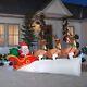 11' Gemmy Flying Santa's Sleigh And Reindeer Airblown Lighted Yard Inflatable