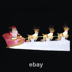 11' Wide Santa Sleigh with 3 Reindeer Motion Light Christmas Inflatable Lawn Decor